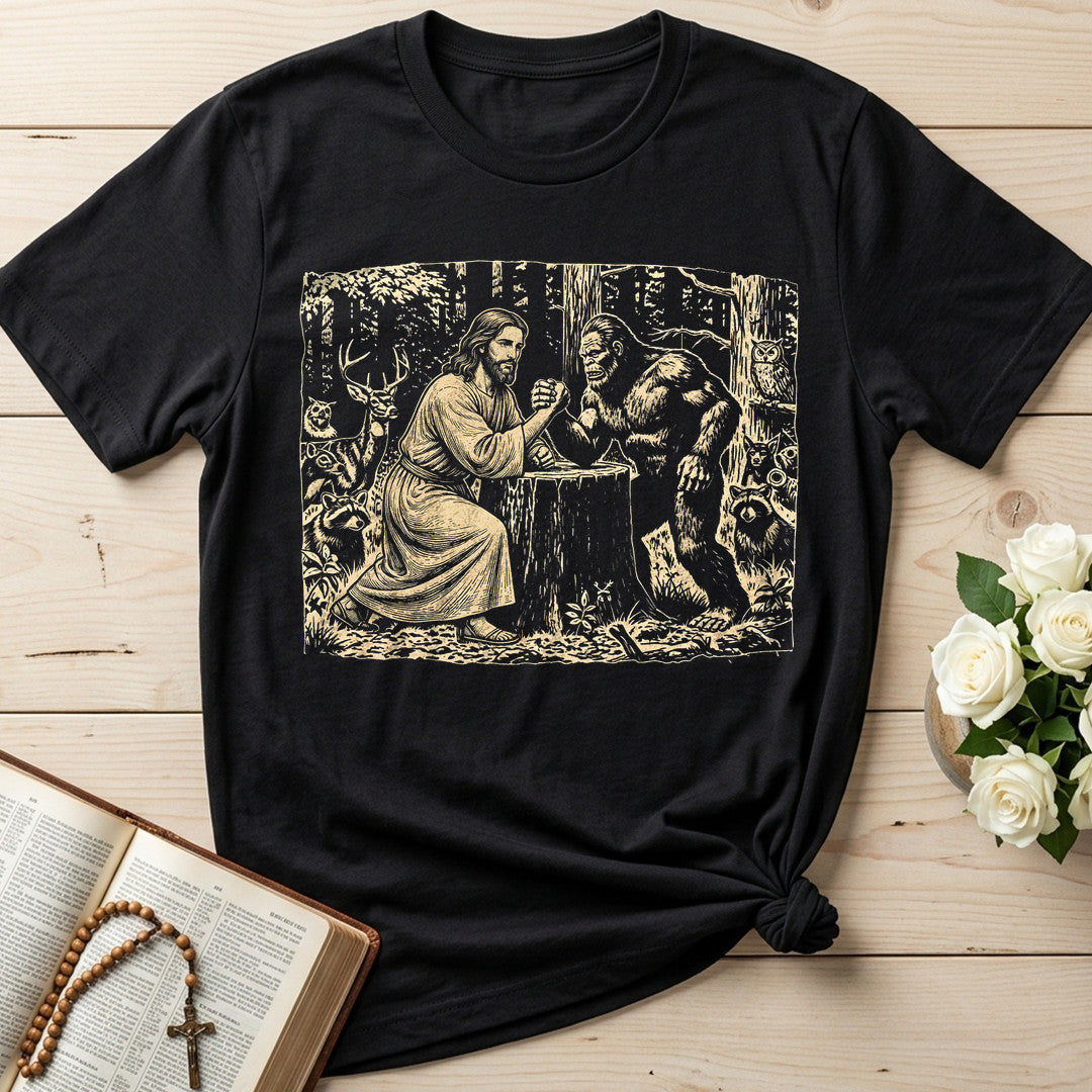 Jesus And Bigfoot Arm Wrestling 01