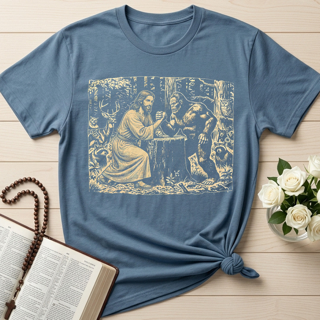 Jesus And Bigfoot Arm Wrestling 01