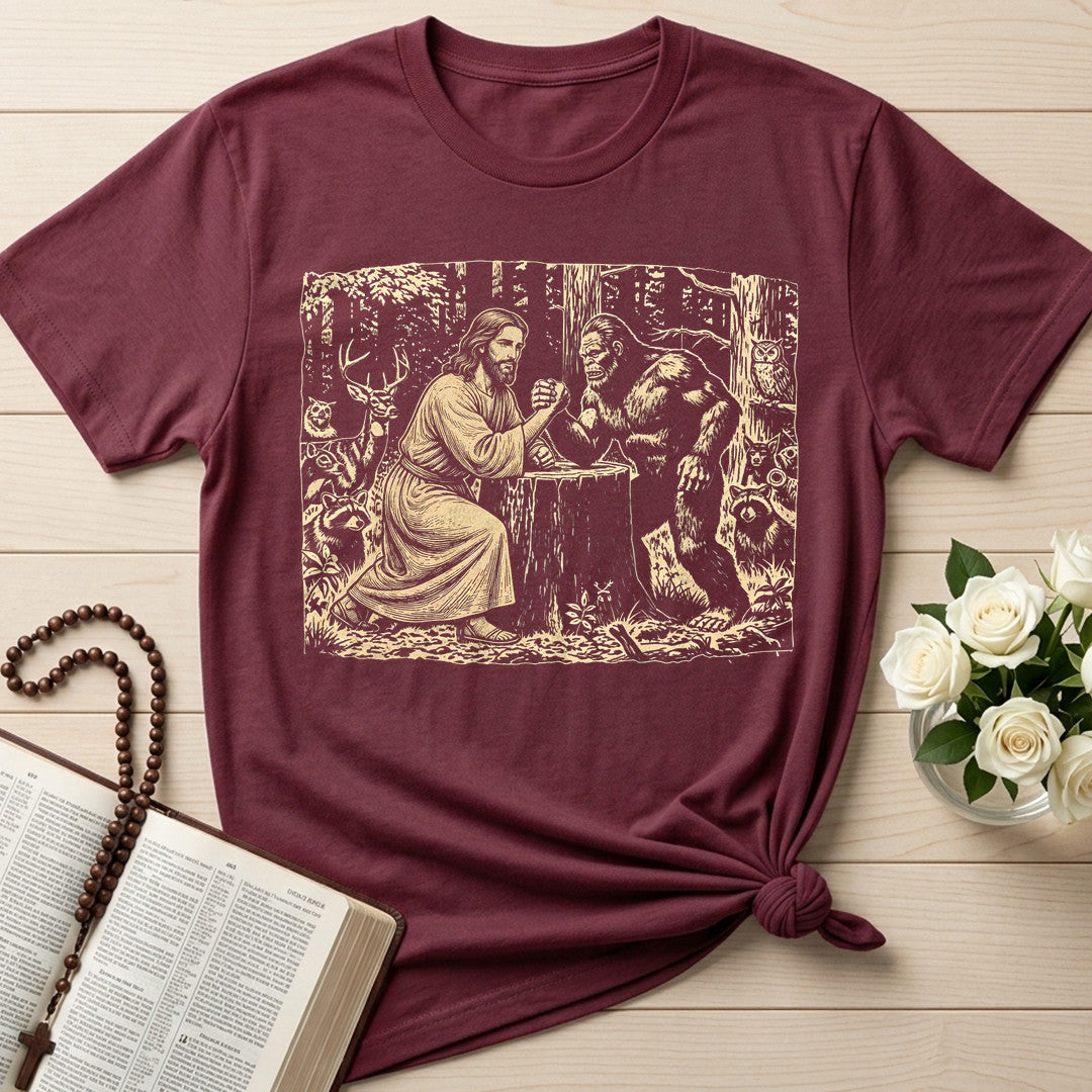 Jesus And Bigfoot Arm Wrestling 01