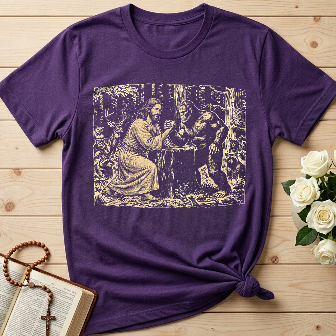 Jesus And Bigfoot Arm Wrestling 01