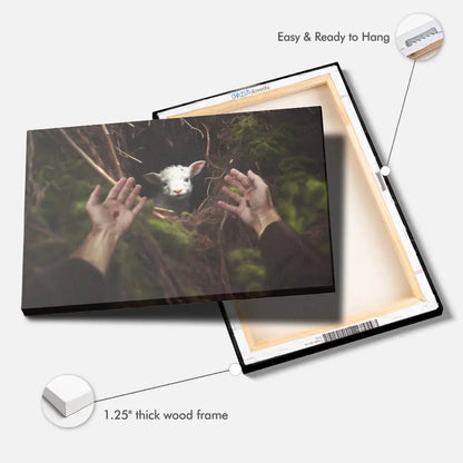 Jesus' Hand Reaching Out to Rescue a Lamb Wall Art Canvas