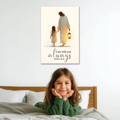 Jesus Holding Child’s Hand – I Am With You Always - Christian Wall Art Canvas
