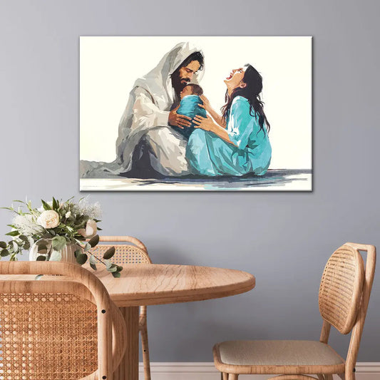 Jesus Is Close to the Brokenhearted Woman Christian Wall Art Canvas
