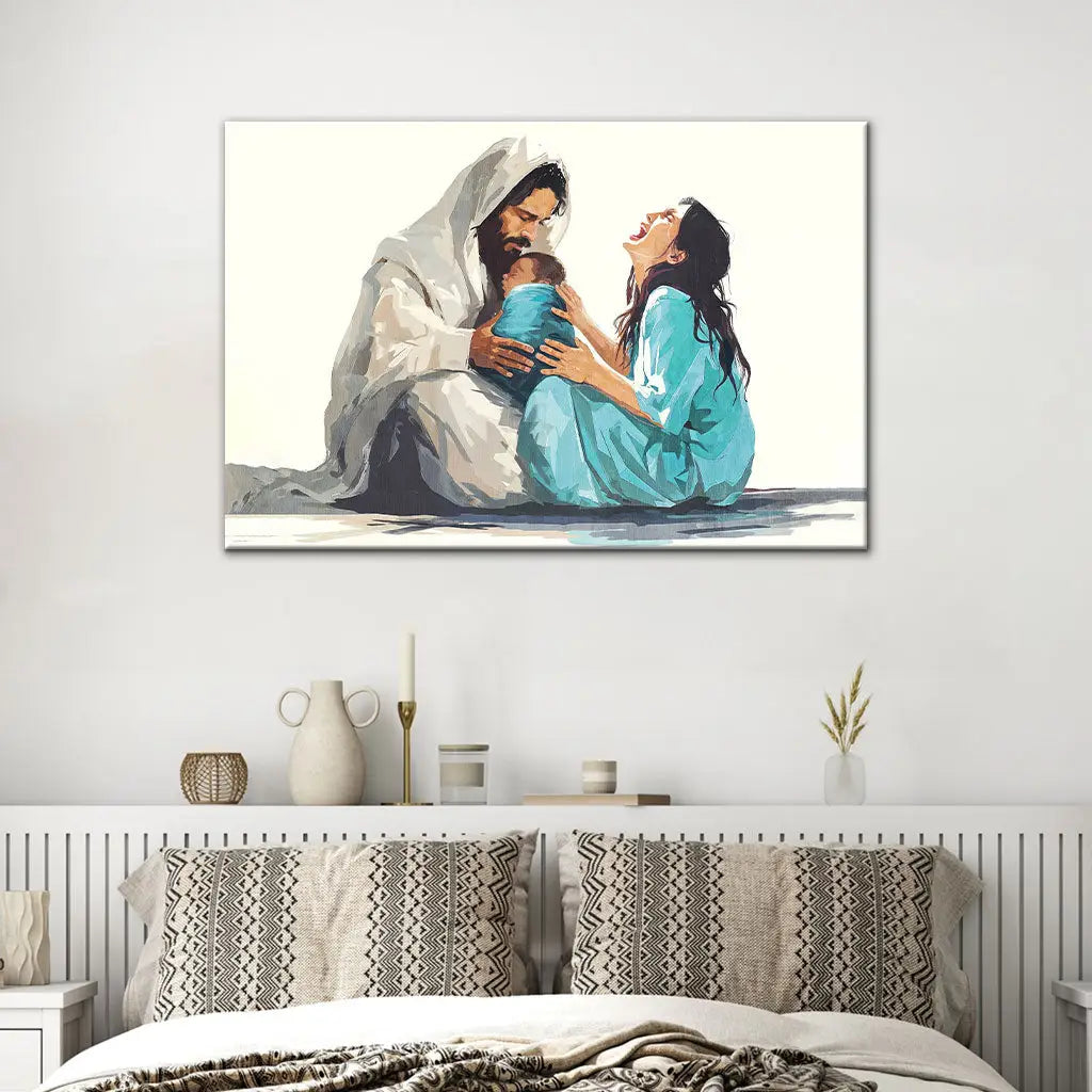 Jesus Is Close to the Brokenhearted Woman Christian Wall Art Canvas