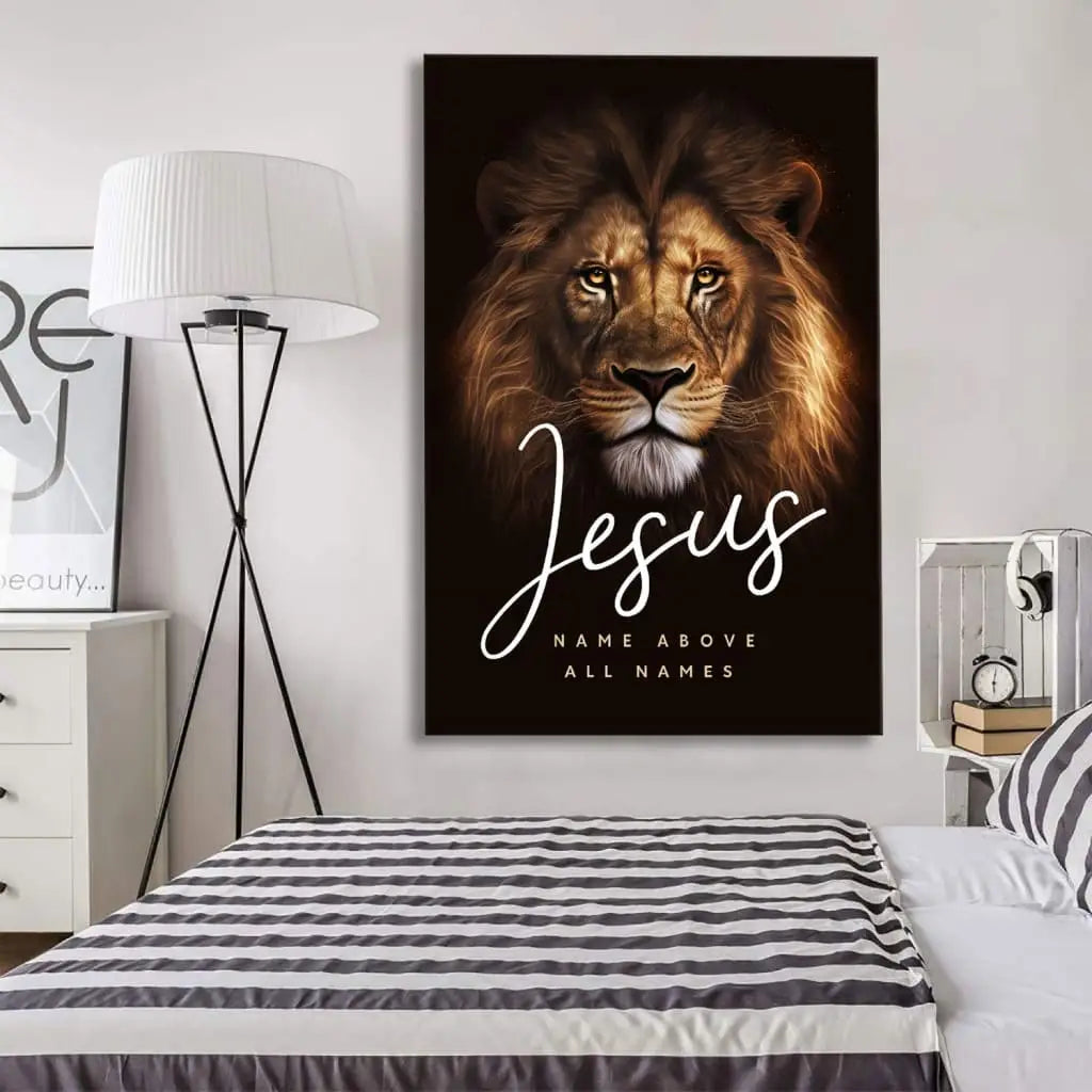 Jesus Name Above All Names, Lion Of Judah Picture, Wall Art Canvas