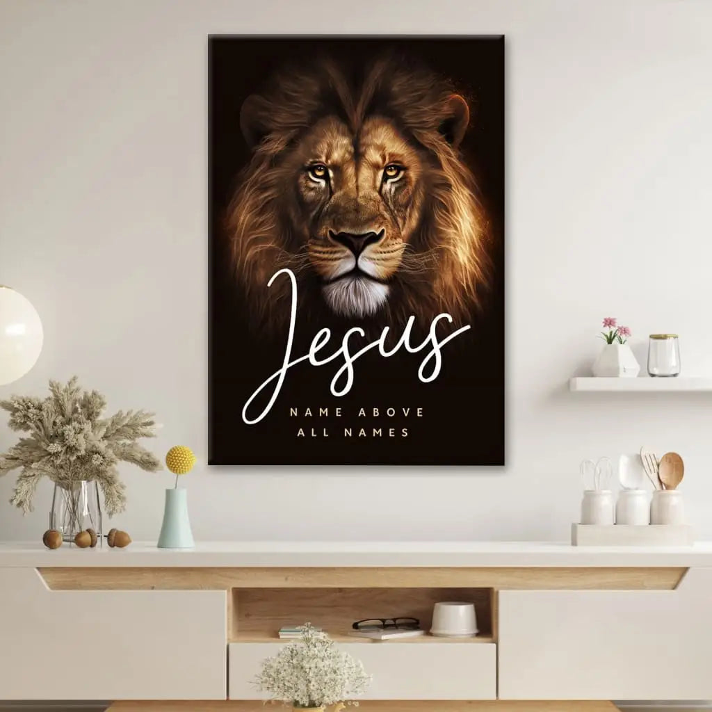 Jesus Name Above All Names, Lion Of Judah Picture, Wall Art Canvas