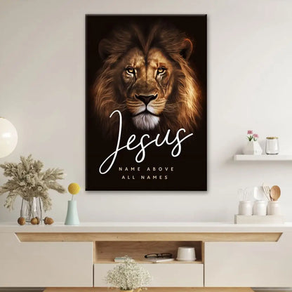 Jesus Name Above All Names, Lion Of Judah Picture, Wall Art Canvas