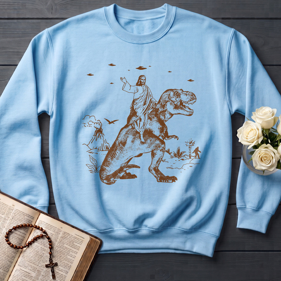 Jesus Riding A Dinosaur 01