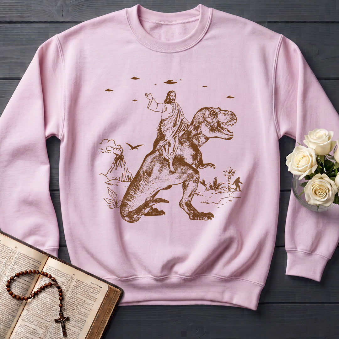 Jesus Riding A Dinosaur 01