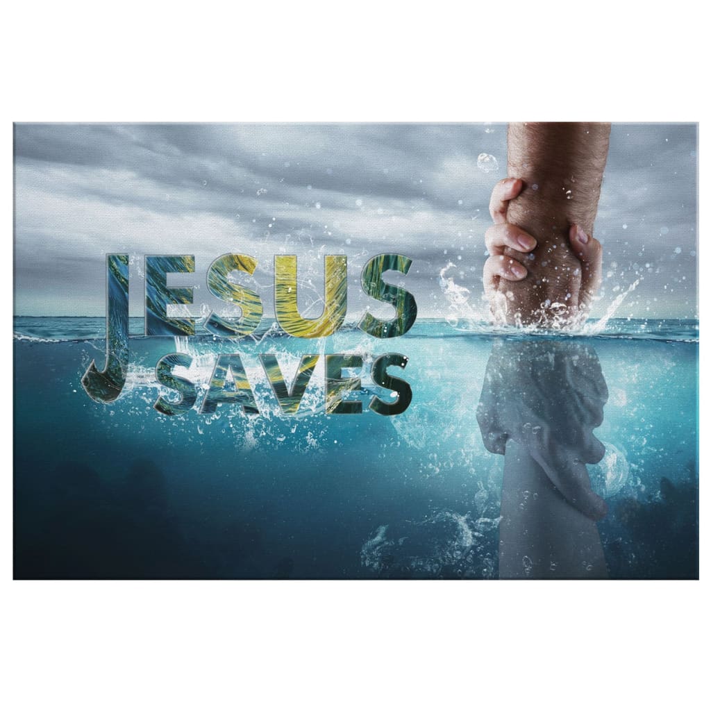 Christian Wall Art - Jesus Saves Canvas, Jesus Reaching Out His Hand