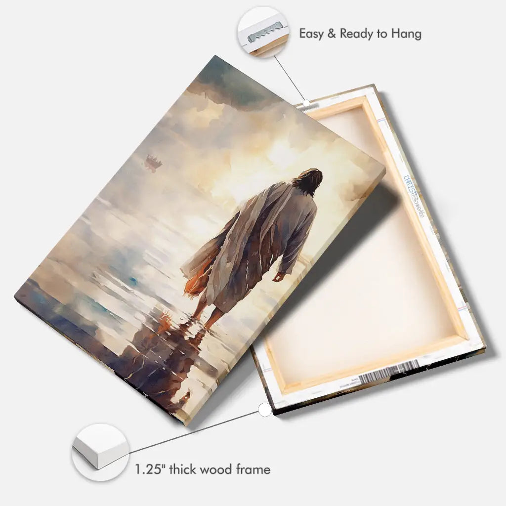 Jesus Walking on Water Wall Art Canvas Print