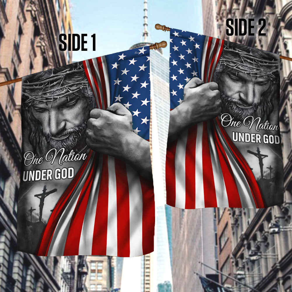 Jesus Flag One Nation Under God American Patriot Flag, American Flag