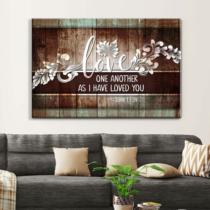 John 13:34 Love One Another, Bible Verse, Christian Wall Art Canvas