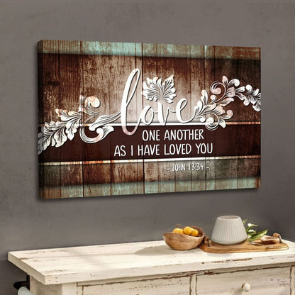 John 13:34 Love One Another, Bible Verse, Christian Wall Art Canvas