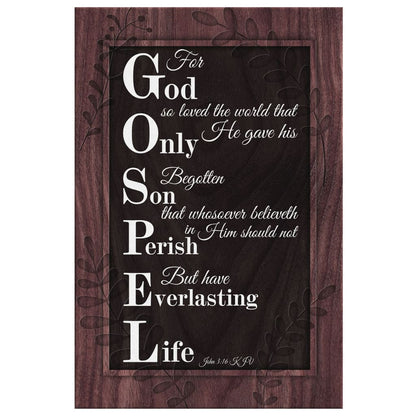 John 3:16 KJV For God So Loved The World, Rustic, Scripture Canvas Wall Art