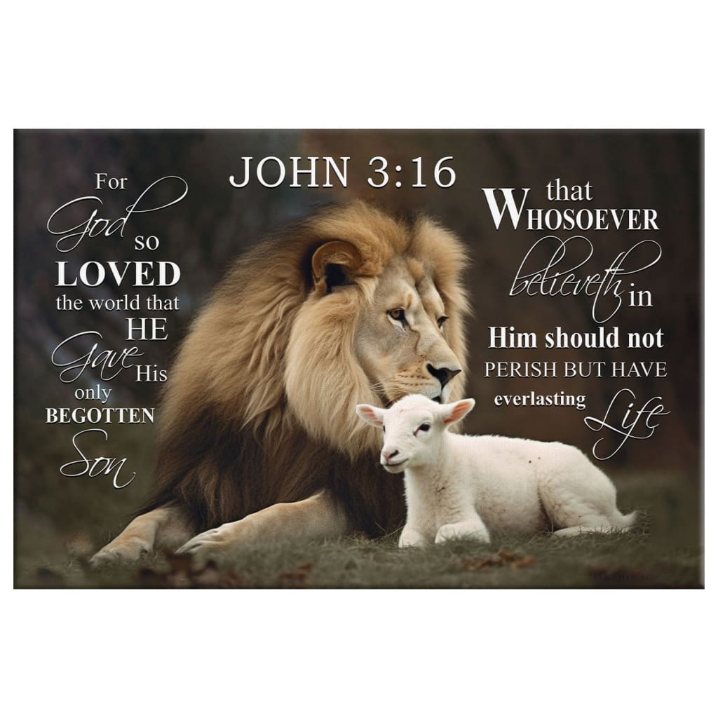 John 3:16 Wall Art: For God So Loved The World John 3:16 KJV Canvas Print
