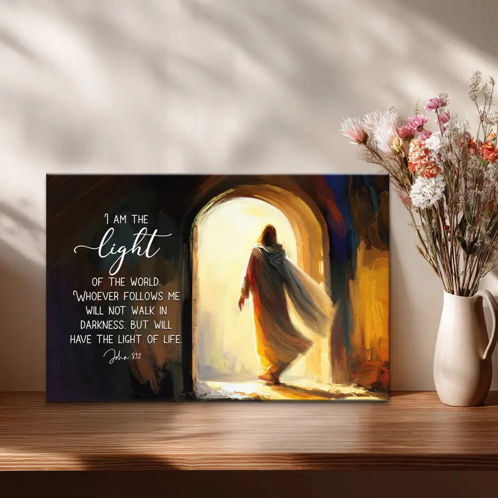 John 8:12 I Am The Light of The World Wall Art Canvas