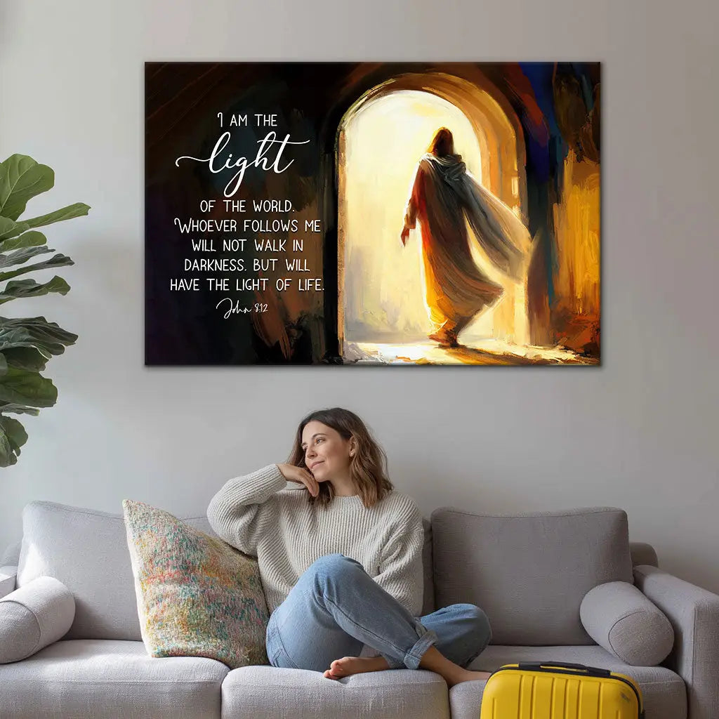 John 8:12 I Am The Light of The World Wall Art Canvas