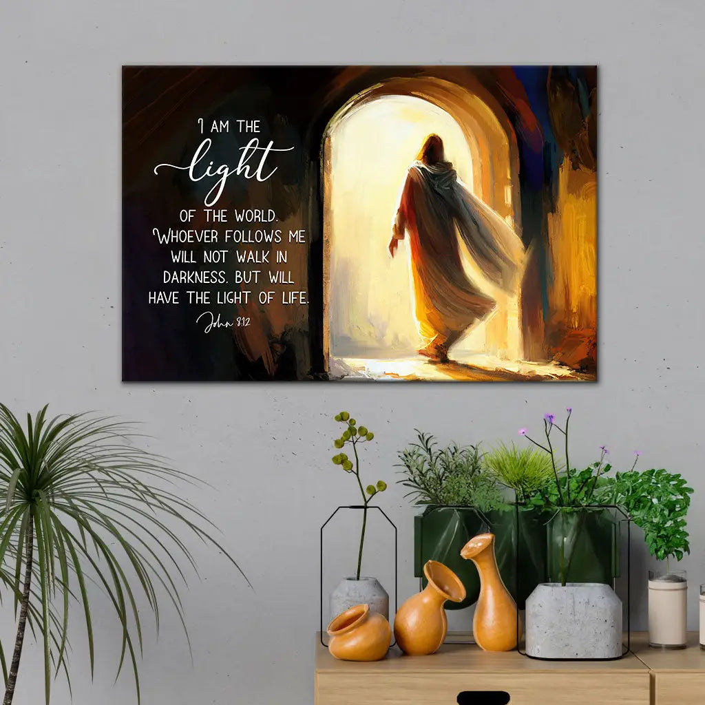 John 8:12 I Am The Light of The World Wall Art Canvas