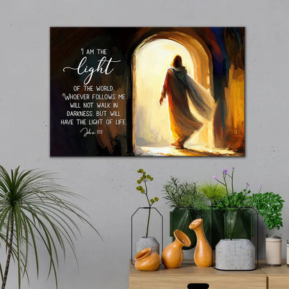 John 8:12 I Am The Light of The World Wall Art Canvas