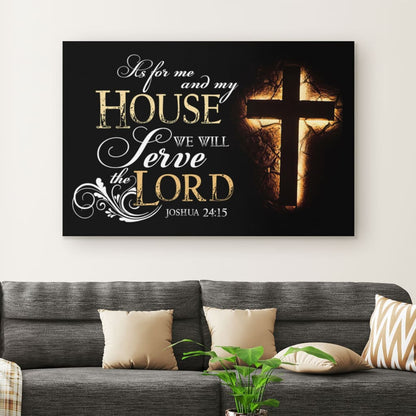 Joshua 24:15 Canvas Wall Art - Bible Verse Wall Art Canvas Print