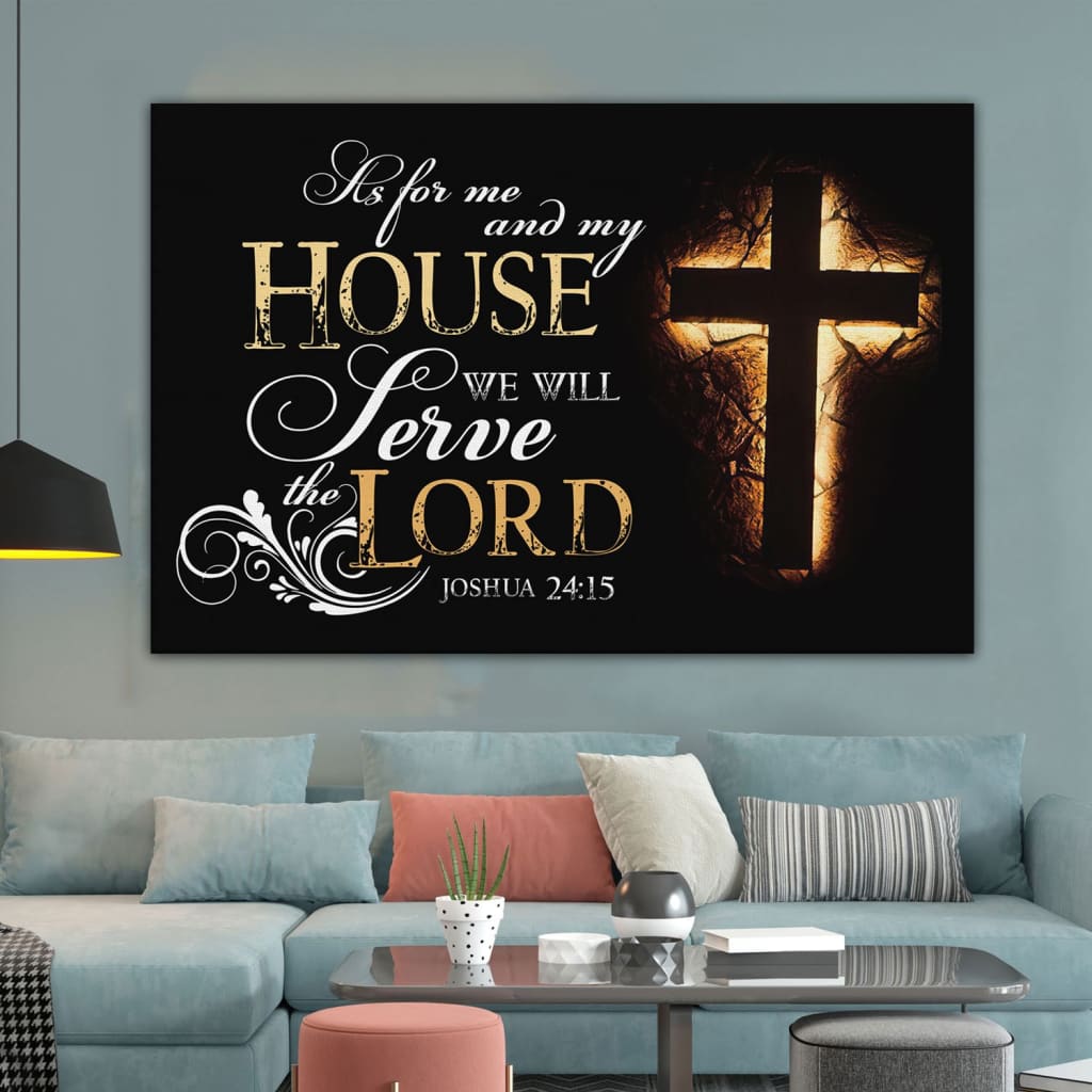 Joshua 24:15 Canvas Wall Art - Bible Verse Wall Art Canvas Print