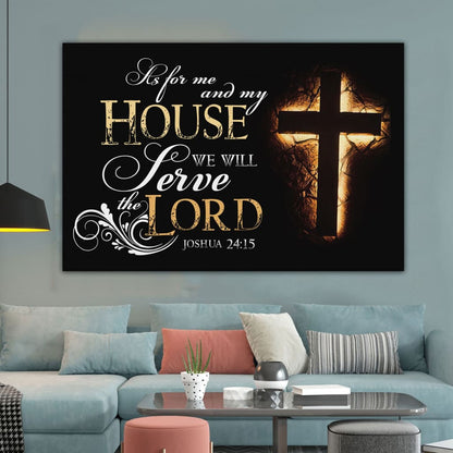 Joshua 24:15 Canvas Wall Art - Bible Verse Wall Art Canvas Print