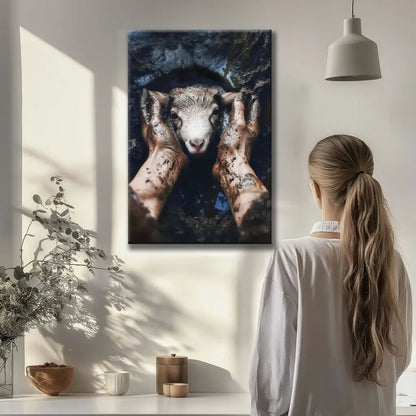 Jesus Rescues The Lost Lamb In The Mud - Christian Wall Art Canvas