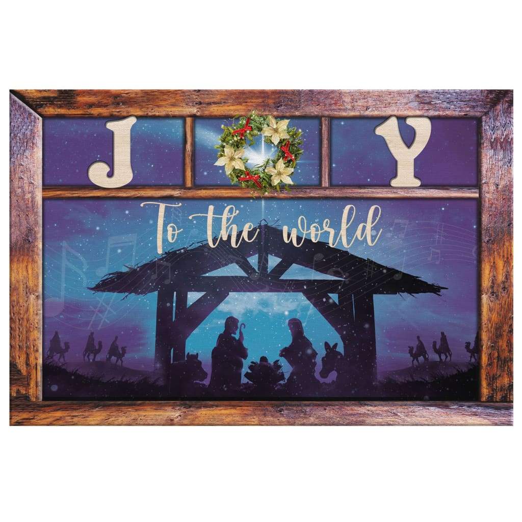 Joy To The World, Jesus Born, Christmas Wall Art Canvas