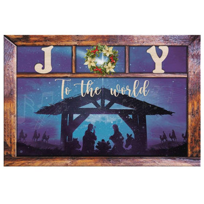 Joy To The World, Jesus Born, Christmas Wall Art Canvas