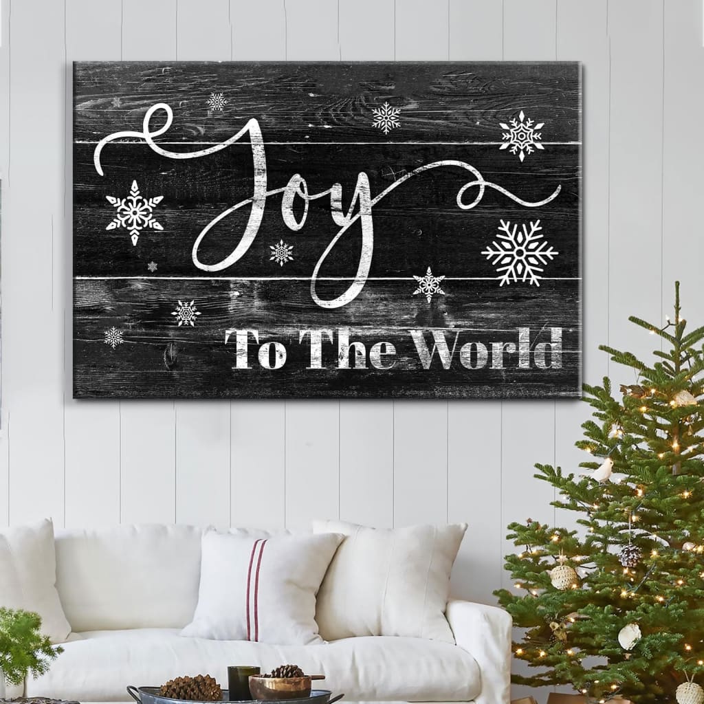 Christian Christmas Wall Decor: Joy To The World Christmas Wall Art Canvas