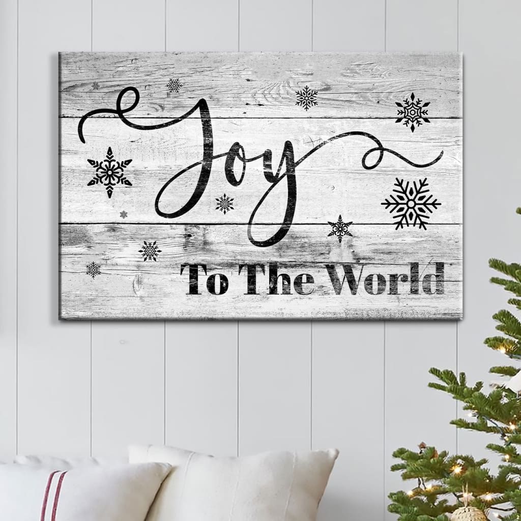 Christian Christmas Wall Decor: Joy To The World Christmas Wall Art Canvas