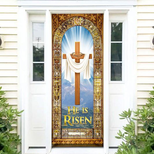 He Is Risen Easter Jesus Christ Door Cover