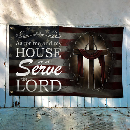 Jesus Christian We Will Serve The Lord Grommet Flag