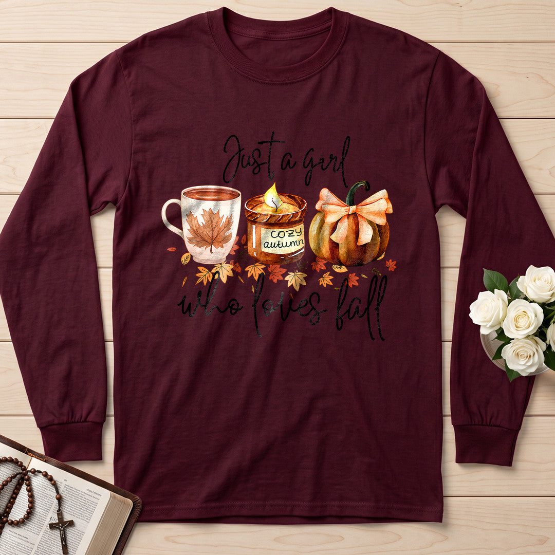 Just A Girl Cozy Autumn Who Loves Fall 01