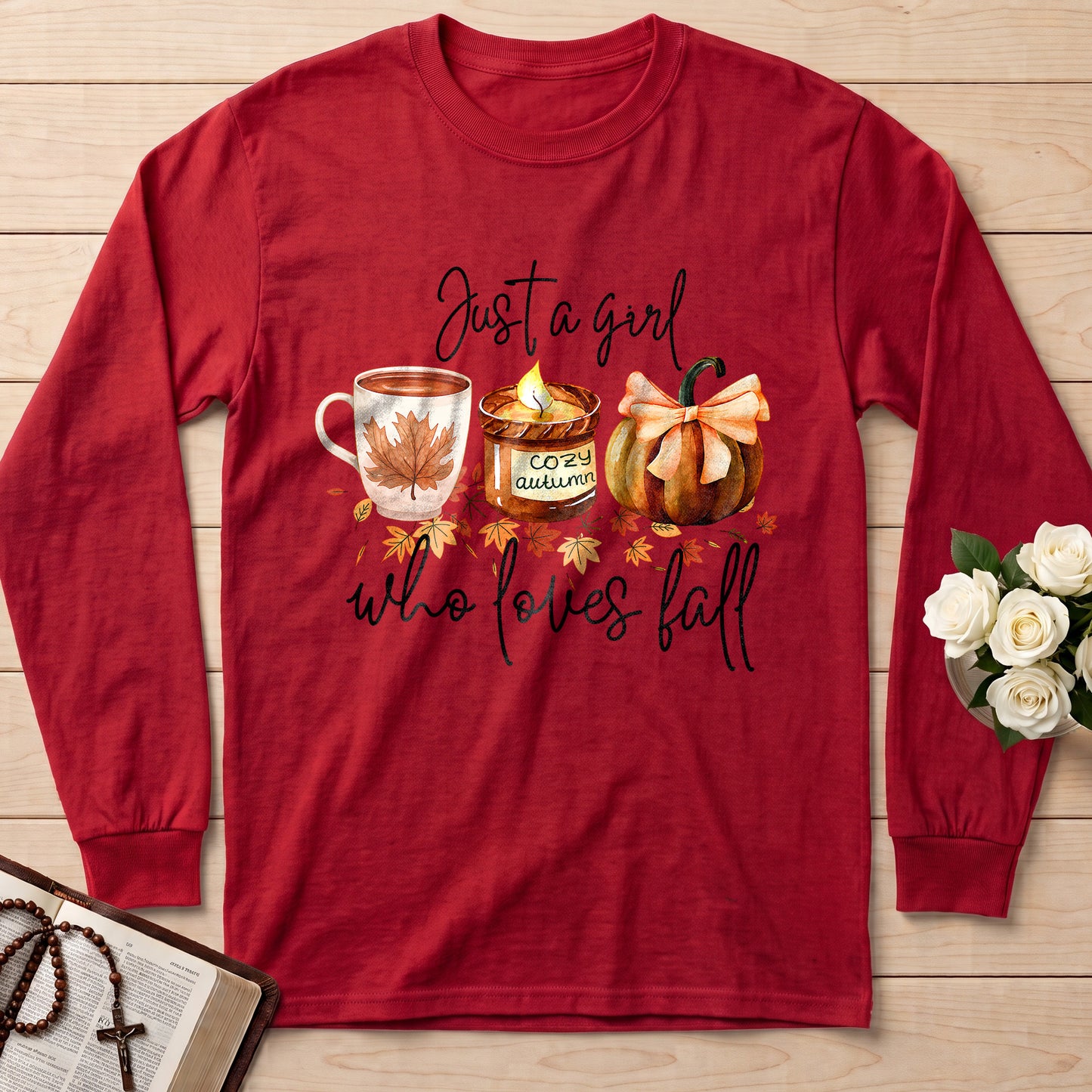 Just A Girl Cozy Autumn Who Loves Fall 01