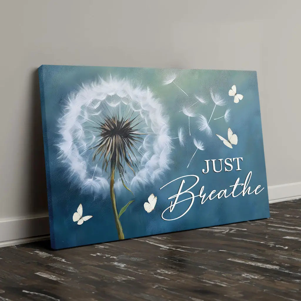 Just Breathe Wall Art Canvas, Christian Wall Art