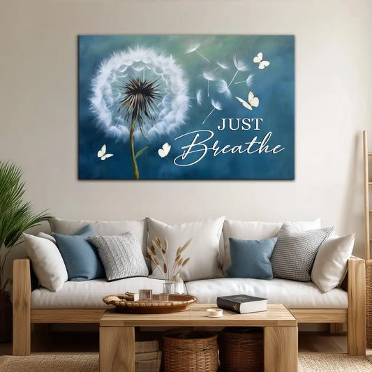 Just Breathe Wall Art Canvas, Christian Wall Art