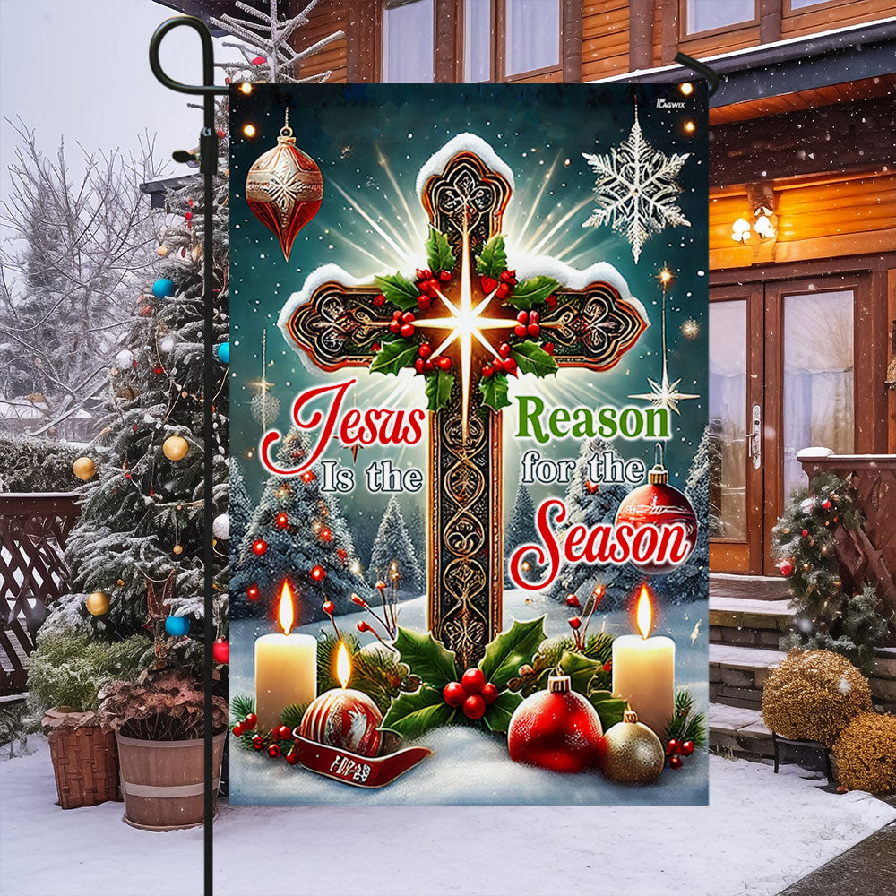 Jesus Christ Christmas Jesus Is The Reason For The Season Flag