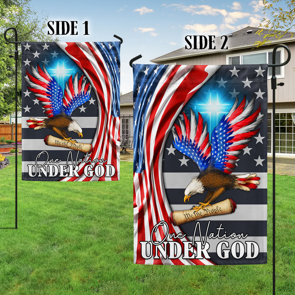 One Nation Under God Patriot Eagle We The People Flag