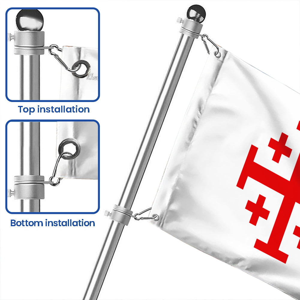 Jerusalem Catholic Cross Flag Crusader Grommet Flag
