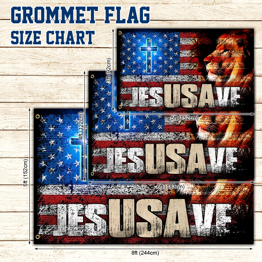American Jesus Grommet Flag Jesus Save