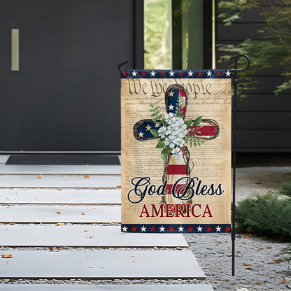 Flagwix American Flag - Patriotic God Bless America 4th of july Christian Cross Flag