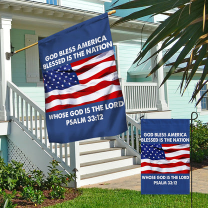 God Bless America Blessed Is The Nation Whose God Is The Lord Flag
