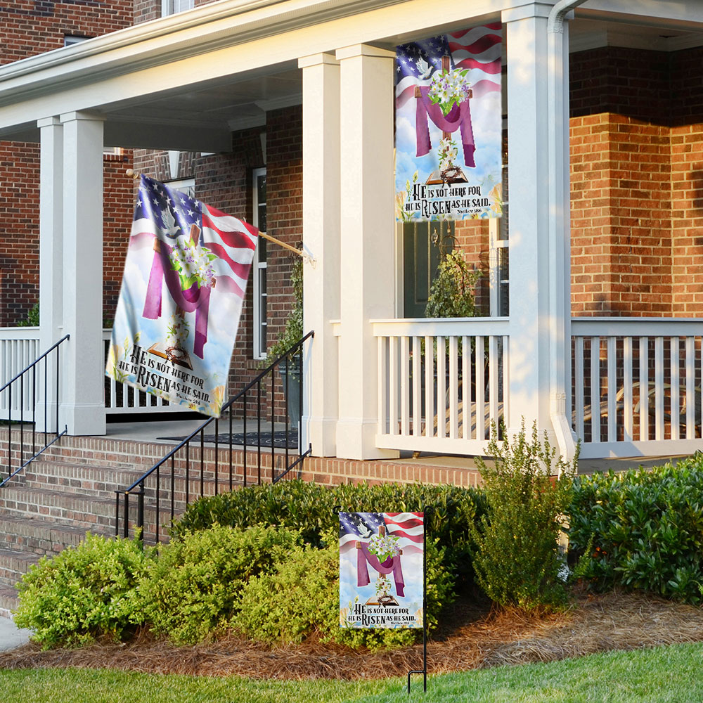 Easter Jesus Flag He Is Not Here For He Is Risen As He Said Flag