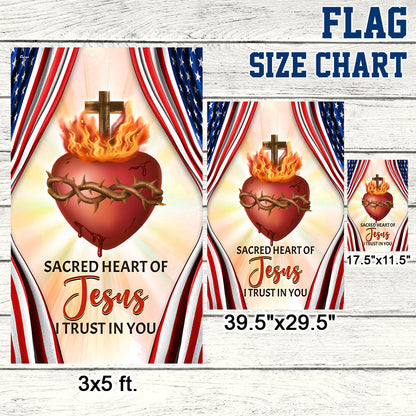 Sacred Heart Of Jesus I Trust In You Jesus American Flag