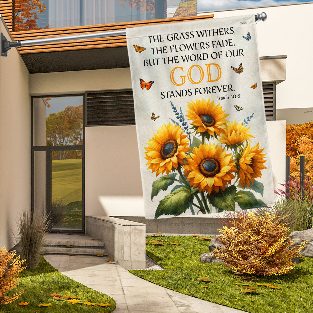 FLAGWIX The Word Of Our God Stands Forever Flower Garden House Flag
