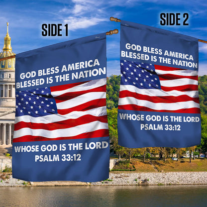 God Bless America Blessed Is The Nation Whose God Is The Lord Flag