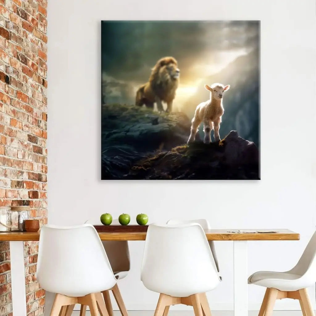 Lamb Is Bold Because Lion Is Near Christian Wall Art Canvas