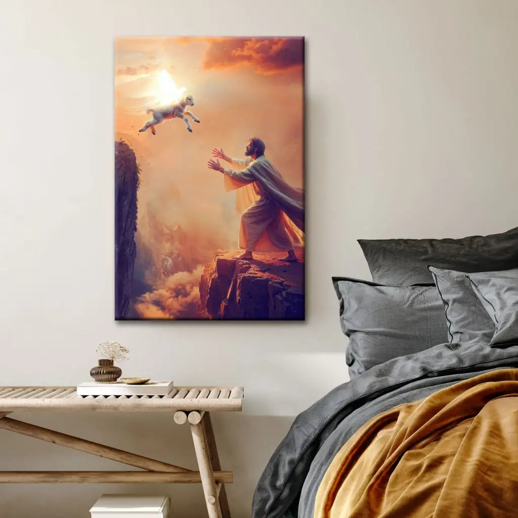 Christian Wall Art - Lamb Jumps To Jesus Canvas Print